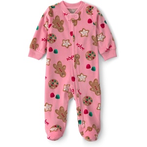 Carter’s Baby Girls’ Fleece Holiday Sleep and Play(Pink Gingerbread)