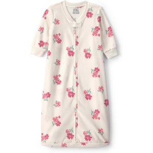 Carter’s Baby Girls’ Fleece Pj Sleepbag(White Pink Floral)