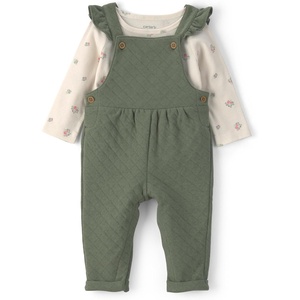 Carter’s Baby Girls’ Overall Set(Olive Green Cream)