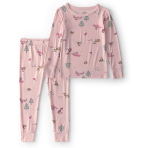 Carter’s Baby Girls’ Purelysoft Long-sleeve 2-piece Pajamas(Pink Woodland Print)
