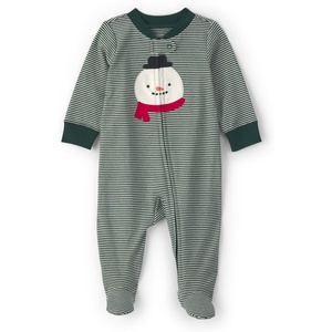 Carter’s Baby Interlock Holiday Sleep and Play(Green Striped Snowman)