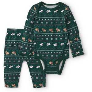 Carter’s Baby Purely Soft 2-piece Bodysuit Pant Set(Green Fair Isle)