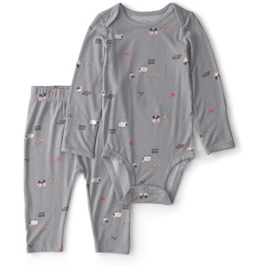 Carter’s Baby Purely Soft 2-piece Bodysuit Pant Set(Grey Halloween Print)