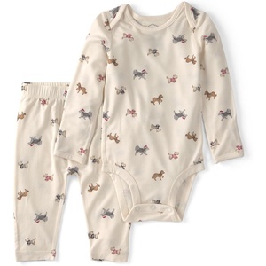Carter’s Baby Purely Soft 2-piece Bodysuit Pant Set(Ivory Cream Dog)