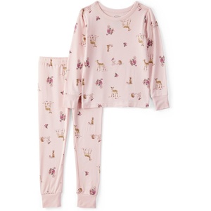 Carter’s Baby Purelysoft Long-sleeve 2-piece Pajamas(Pink Woodland)