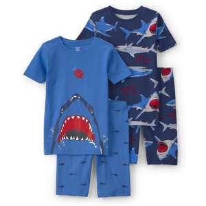 Carter’s Boys’ 4-piece Tight Fit Cotton Pajama Set(Blue/Navy Shark)