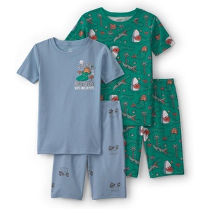 Carter’s Boys’ 4-piece Tight Fit Cotton Pajama Set(Green/Blue)