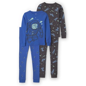 Carter’s Boys’ 4-piece Tight Fit Cotton Pajama Set(Space Blue Astronaut)