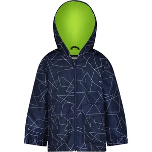 Carter’s Boys’ Fleece-Lined Flap-Pocket Rain Jacket Midweight Coat(Navy Geo)