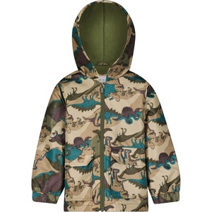 Carter’s Boys’ Fleece-Lined Flap-Pocket Rain Jacket Midweight Coat(Olive Teal Dino)