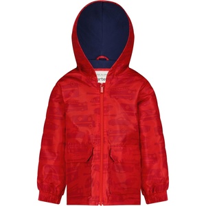 Carter’s Boys’ Fleece-Lined Flap-Pocket Rain Jacket Midweight Coat(Red Cars)