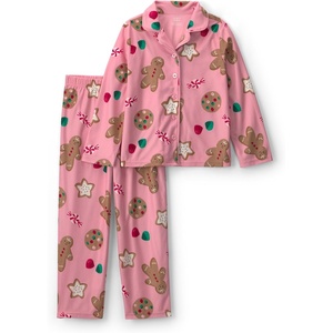 Carter’s Girls’ 2-piece Fleece Holiday Coat Pjs(Pink Gingerbread Cookie)