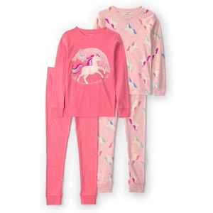 Carter’s Girls’ 4-piece Tight Fit Cotton Pajama Set(Pink Unicorn)