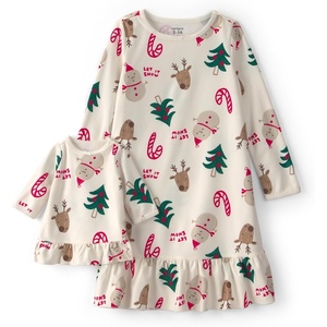 Carter’s Girls’ Fleece Gown(Ivory Holiday Icons)