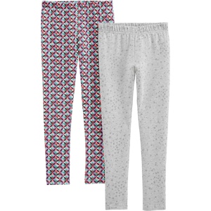Carter’s Little Girl’s 2-Pack Leggings Pants(Star/Print)