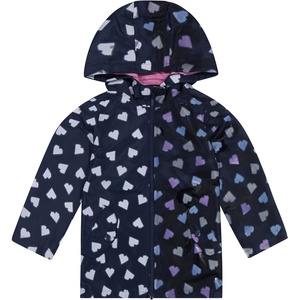 Carter’s Toddler & Little Girls’ Midweight Fleece Lined Hooded Raincoat Rain Jacket(Heart Print)