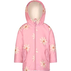 Carter’s Toddler & Little Girls’ Midweight Fleece Lined Hooded Raincoat Rain Jacket(Pink Daisy)
