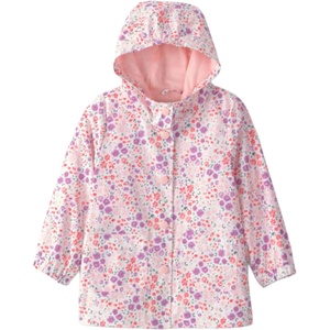 Carter’s Toddler & Little Girls’ Midweight Fleece Lined Hooded Raincoat Rain Jacket(Pink Floral)
