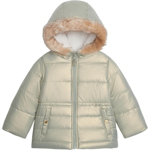 OSHKOSH B’GOSH Baby Girls’ Warm Winter Parka Coat With Faux Fur Sherpa-lined Hood(Sage)