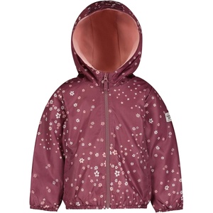 OSHKOSH B’GOSH Girls’ Fleece Lined Water Resistant Midweight Hooded Jacket(Grape Twist Ditsy Floral)