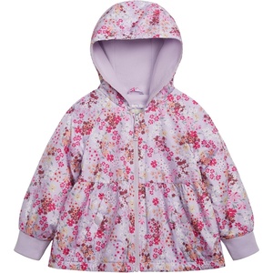 OSHKOSH B’GOSH Girls’ Midweight Water-resistant Hooded Peplum Jacket(Ditsy Floral)