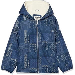 OSHKOSH B’GOSH girls Midweight Fleece Lined Windbreaker Jacket(Indigo)