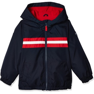 Osh Kosh boys Midweight Fleece Lined Windbreaker JacketTransitional Jacket(Deep Navy Bandana Red)