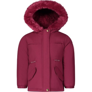 OshKosh B’gosh Girls Heavyweight Faux Fur Hooded Parka Warm Winter Coat(Scarlet)