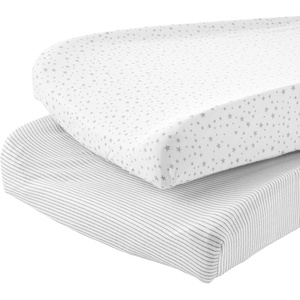 Simple Joys by Carter’s Baby 2-Pack Cotton Changing Pad Covers(White Stars/Stripe)