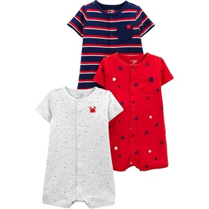 Simple Joys by Carter’s Baby 3-Pack Snap-up Rompers(Red/White/Blue)
