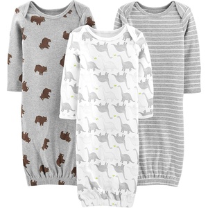 Simple Joys by Carter’s Baby 3-pack Neutral Cotton Sleeper Gown(Bear/Dinosaur/Stripe)
