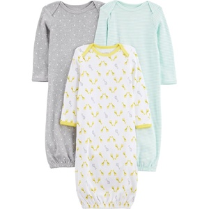 Simple Joys by Carter’s Baby 3-pack Neutral Cotton Sleeper Gown(Grey/Green/Yellow)