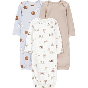 Simple Joys by Carter’s Baby 3-pack Neutral Cotton Sleeper Gown(Milk and Cookie)