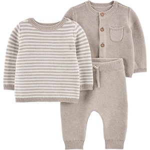 Simple Joys by Carter’s Baby 3-piece Sweater Set(Grey Heather Stripe)