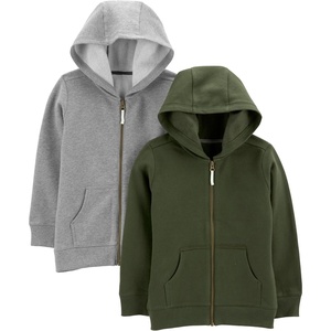 Simple Joys by Carter’s Baby Boys 2-pack Full Zip Hoodies(Olive/Grey)