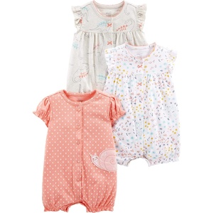 Simple Joys by Carter’s Baby Boys 3 pack Snap up Rompers(Rose/White/Beige)