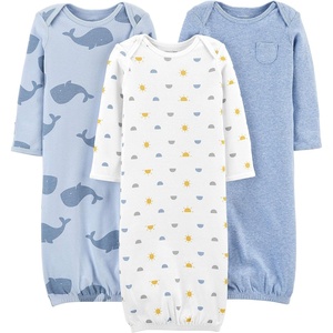 Simple Joys by Carter’s Baby Boys 3-pack Cotton Sleeper Gown(Heather/Stripe/Whales)
