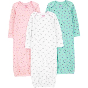 Simple Joys by Carter’s Baby Girls’ 3-pack Cotton Sleeper Gown(Pink/Mint Green/White)