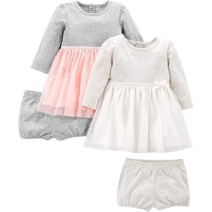 Simple Joys by Carter’s Girls 2-Pack Long-Sleeve Dress Set(Pink/Grey)