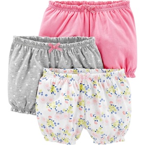 Simple Joys by Carter’s Girls’ 3-Pack Knit Shorts(Grey Hearts/Pink/White Floral)