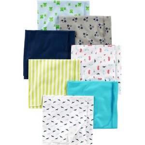 Simple Joys by Carter’s Unisex Babies’ Flannel Receiving Blankets, Pack of 7(Blue/White)