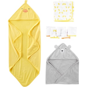 Simple Joys by Carter’s baby-girls 8-piece Towel and Washcloth Set(Grey Bear/Yellow Ducks)
