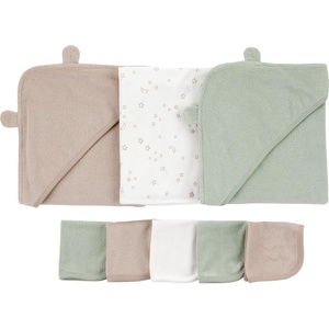 Simple Joys by Carter’s baby-girls 8-piece Towel and Washcloth Set(Neutral Blue Green Brown)